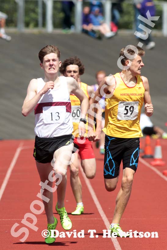 800 metres at the Annual Inter-Counties Schools, Cleveland v Cumbria v Durham v Northumberland at Claireville Stadium, Middlesbrough
